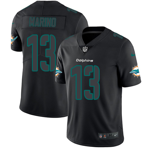 Nike Miami Dolphins #13 Dan Marino Black Men Stitched NFL Limited Rush Impact Jersey->miami dolphins->NFL Jersey